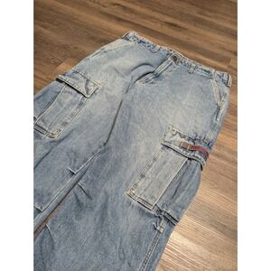 Polo Jeans Co Ralph Lauren Mens 32x30 Cell Phone Cargo Denim Light Wash Wide Leg